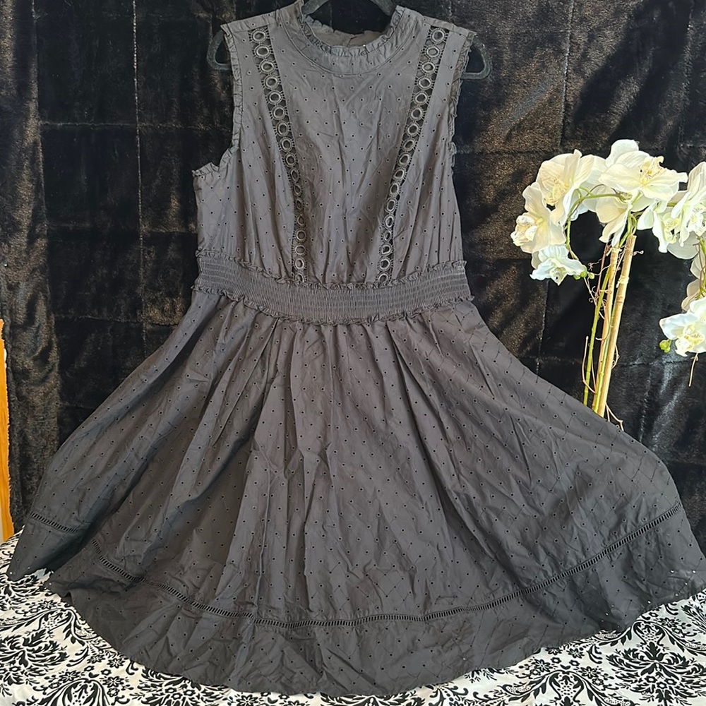Torrid Black Eyelet midi dress Torrid Size 2